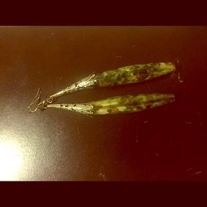 Greenish marble earrings